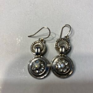 Silver Earrings, Silver Drop Earrings, Crystal Earrings,